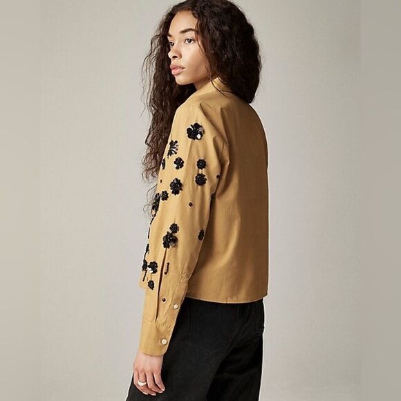 NWT J CREW Sequin-embellished button-up shirt - Picture 5 of 7